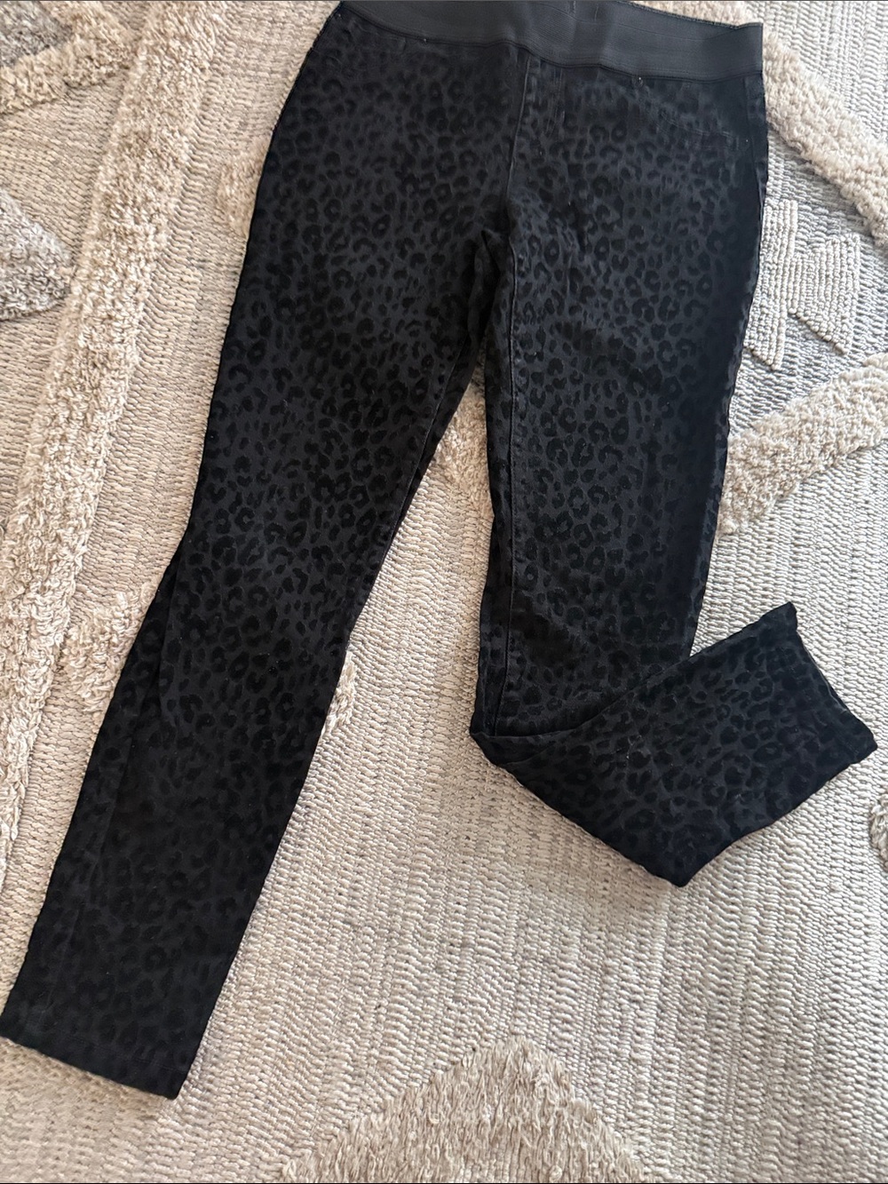 INC Black Leopard Print jeans